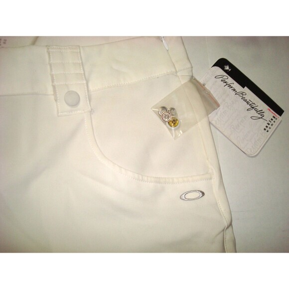 Womens 12 New NWT Golf Palm Capri Pants Pockets Long UPF 50 White Oakley Knee - Picture 1 of 6